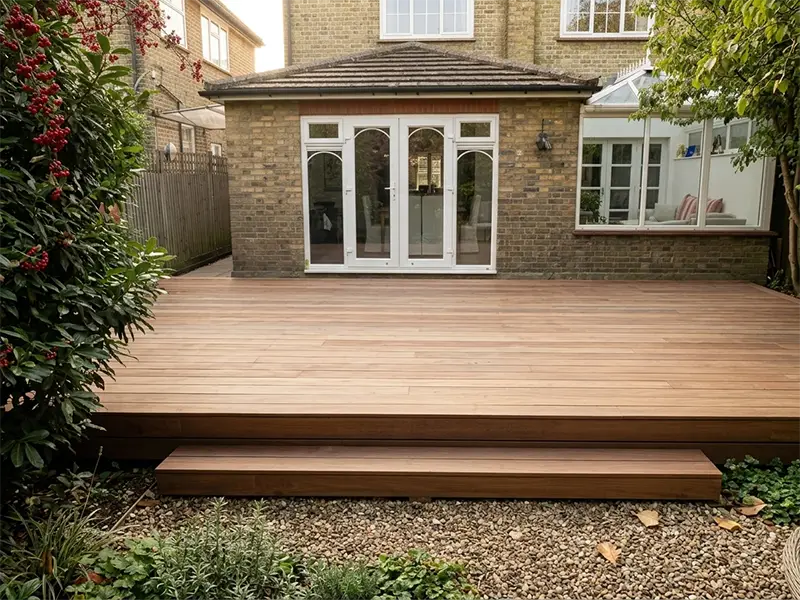 Garden decking installation in Chiswick